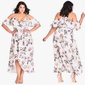 City Chic White Cream Asymmetrical High-Low Dress